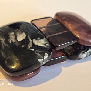 Vintage Chunky Pearlized Lucite Stretch Bracelet